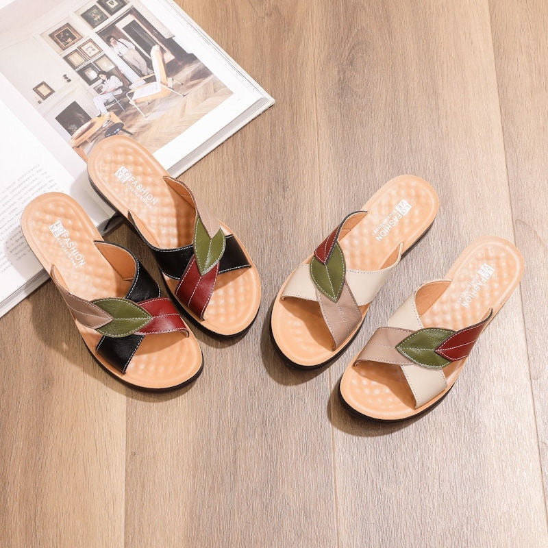 Sandales multicolores à brides croisées